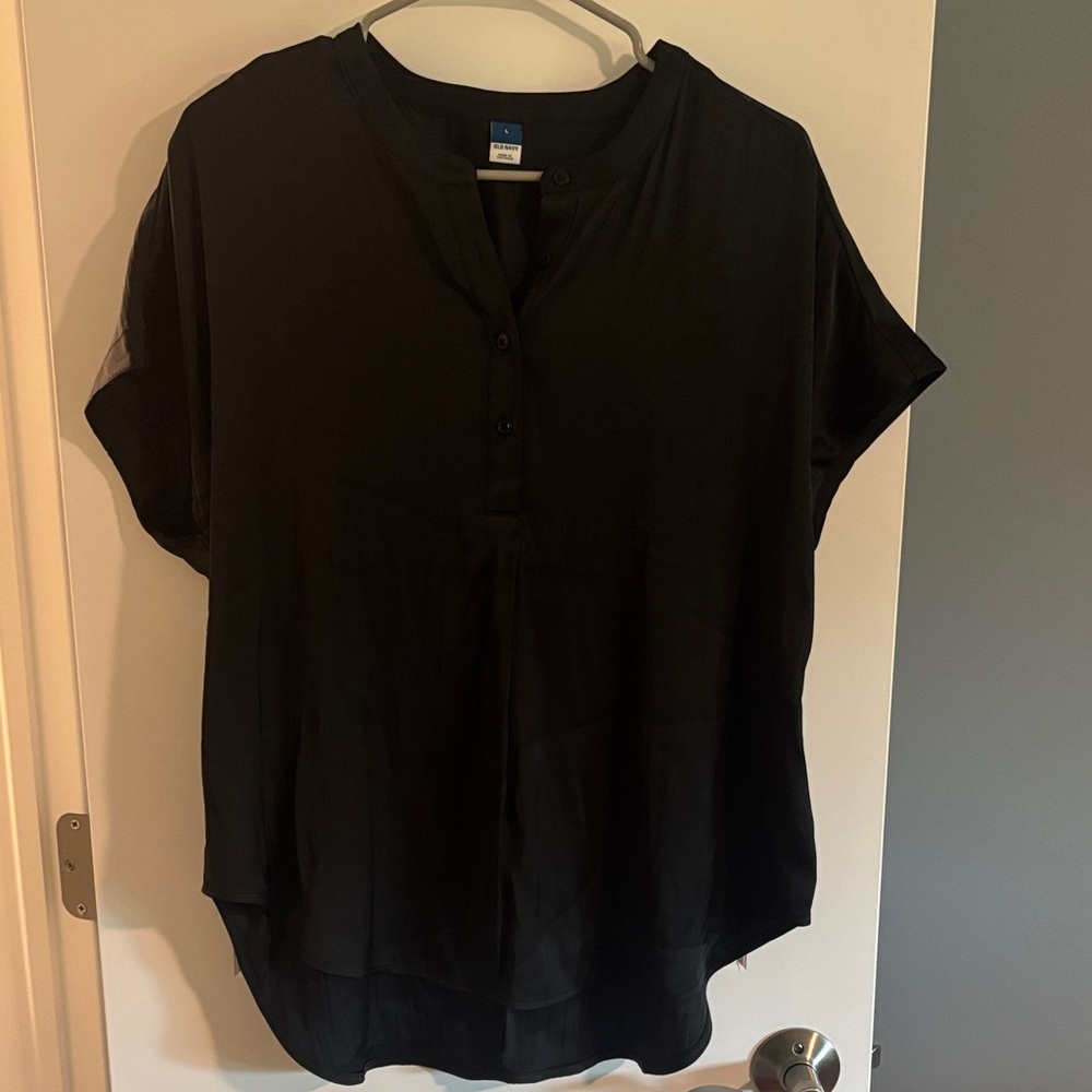 Old Navy Black Button-Up Blouse